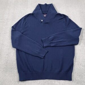 UNTUCKit Sweater Adult Extra Large Blue Long Sleeve Merino Wool Blend Casual Men